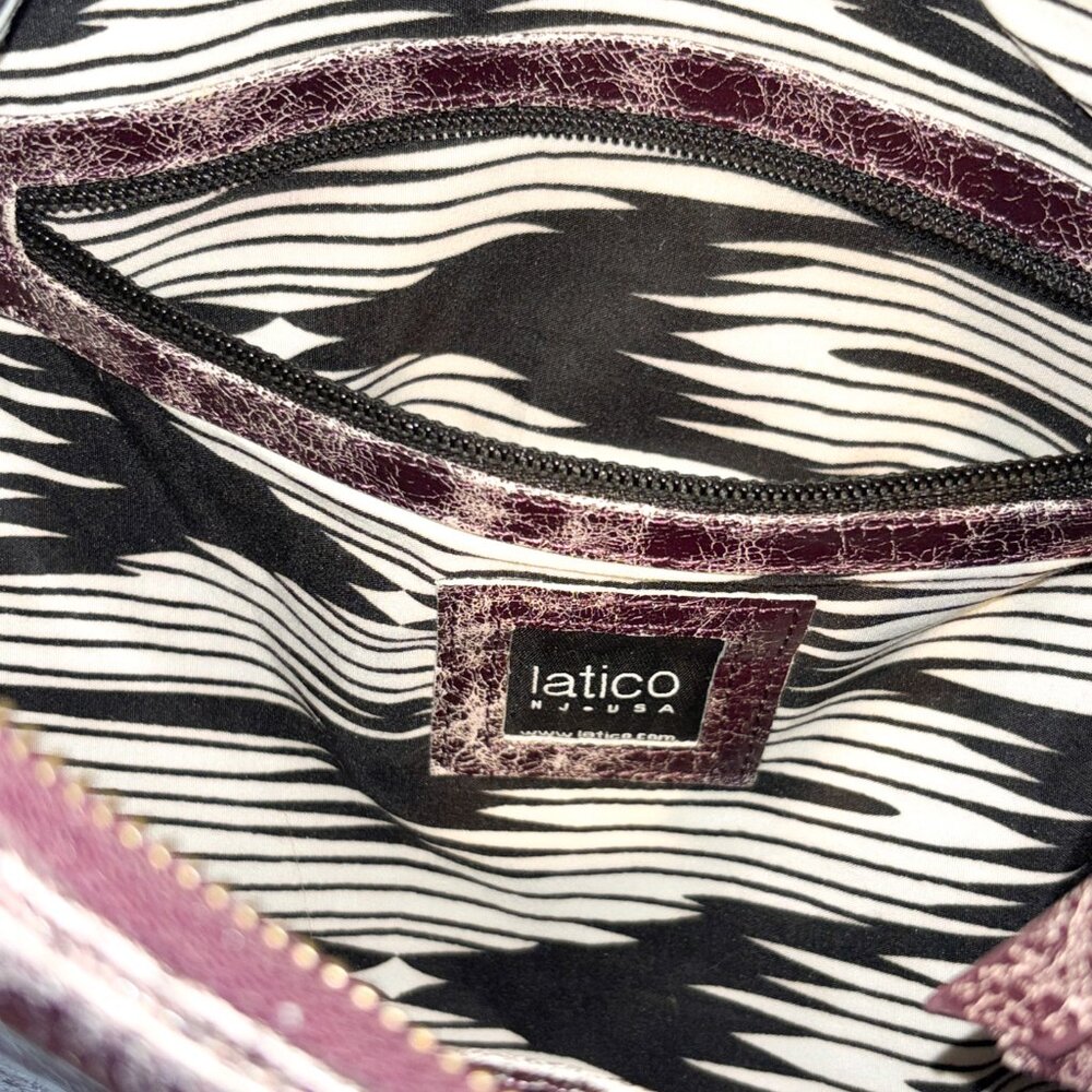 Latico Leather Convertible Tote/Backpack/Shoulder Bag Purple - Picture 6 of 7